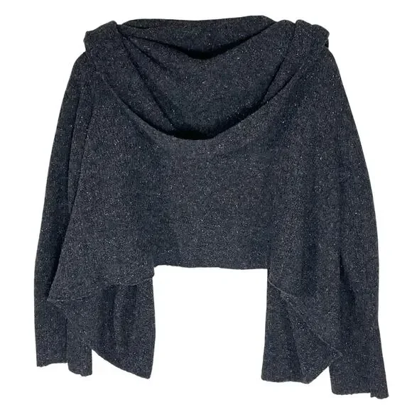 Eileen Fisher Gray hooded scarf Cotton and Recycled Cashmere Hooded Scarf | EILEEN FISHER main image 3